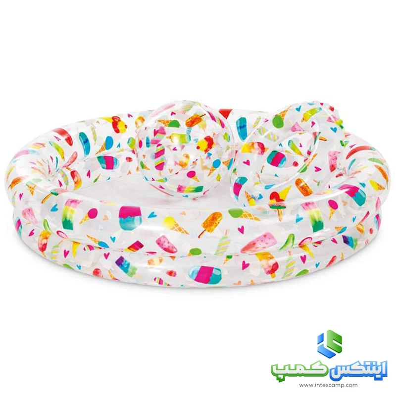 استخر بادی با توپ و حلقه اینتکس طرح بستنی کد 59460