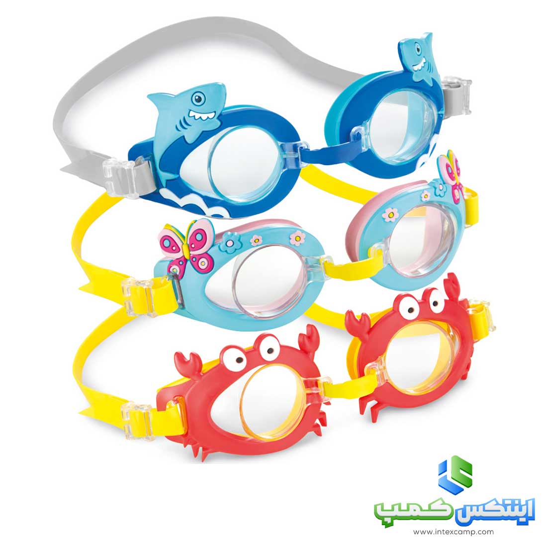 عینک شنا کودک عروسکی 8-3 سال اینتکس کد 55610